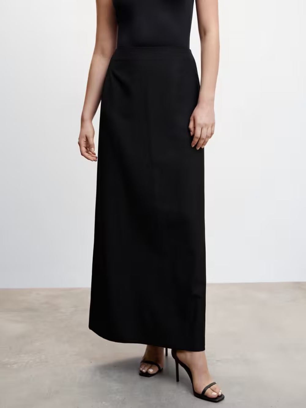 Mango Black Karibi Maxi Skirt Large